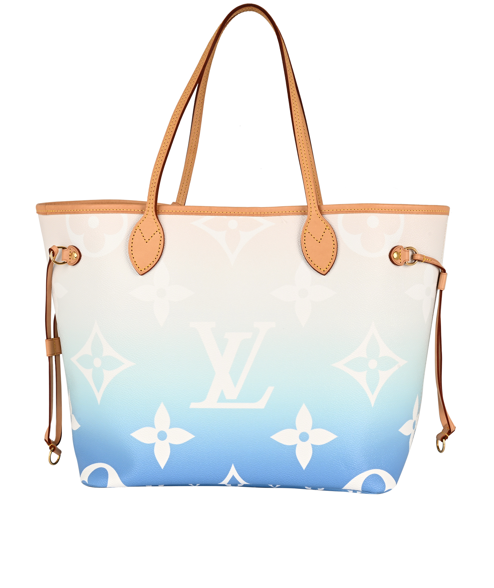 Neverfull MM By The Pool, &pound;1,900, Handbags, Blue/White, Canvas, Back view